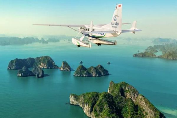 Contemplate Halong Bay by seaplane